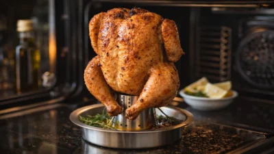 Supporto per pollo arrosto in piedi: il trucco per un pollo croccante